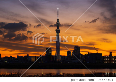 Sightseeing spots in Tokyo Sunset and Tokyo Skytree Sightseeing spots in Tokyo Sunset and Tokyo Skytree 98568304