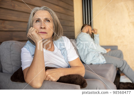 Couple looking upset and stressed after the argument 98568477