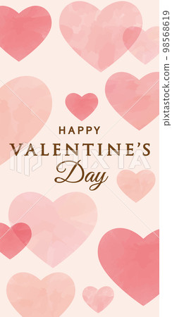 情人節粉紅色水彩心背景 98568619