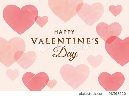 Valentine pink watercolor heart background 98568620