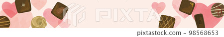 Chocolate and heart watercolor background 98568653