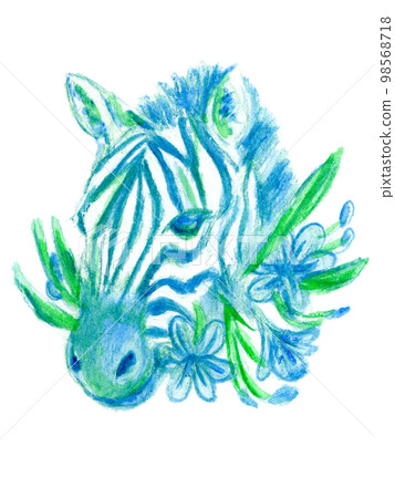 Animal wrapped in plants (zebra) 98568718