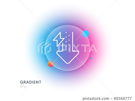 Energy line icon. Gradient blur button with glassmorphism. Thunderbolt sign. Power consumption symbol. Transparent glass design. Energy drops line icon. Vector Energy line icon. Gradient blur button with glassmorphism. Thunderbolt sign. Power consumption symbol. Transparent glass design. Energy drops line icon. Vector 98568777