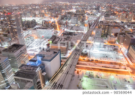 Hokkaido Sapporo night view material Hokkaido Sapporo night view material 98569044