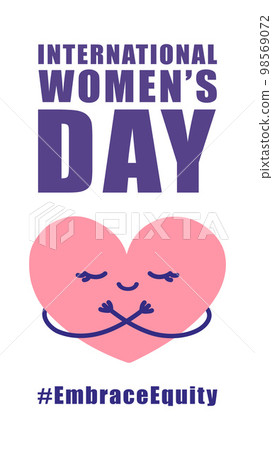 International womens day concept poster. Embrace equity woman illustration background. 98569072
