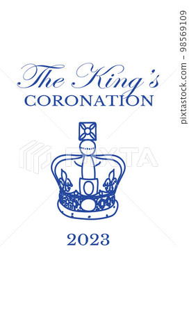 Poster for King Charles III Coronation with British flag vector illustration.  98569109