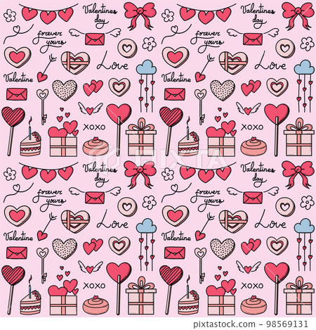 Valentines day vector seamless pattern 98569131