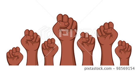 Black History Month. African American History arm fist vector illustration. Black History Month. African American History arm fist vector illustration. 98569154