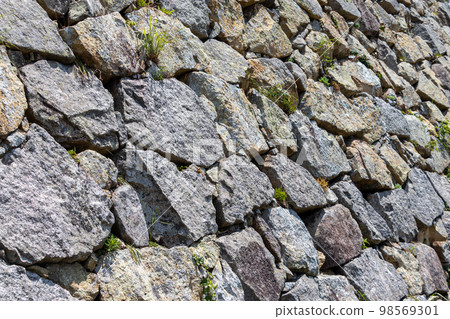 The surface of an old stone wall 98569301