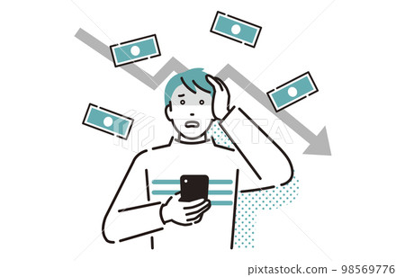 A man who is shocked when stocks fall A man who is shocked when stocks fall 98569776