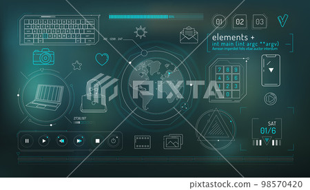 Set of infographic elements about internet communication and global network. Set of infographic elements about internet communication and global network. 98570420