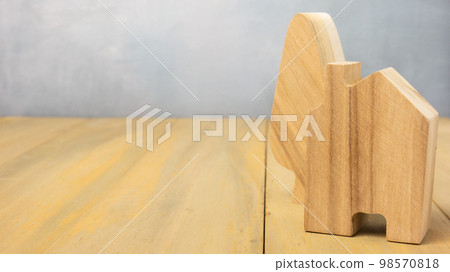 The wood home for building or property concept. The wood home for building or property concept. 98570818