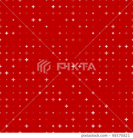 Plus hospital pattern. Medical or pharmacy abstract background, mathematics backdrop or fabric print, wrapping paper wallpaper vector pattern with white crosses, math addition marks or symbols Plus hospital pattern. Medical or pharmacy abstract background, mathematics backdrop or fabric print, wrapping paper wallpaper vector pattern with white crosses, math addition marks or symbols 98570821