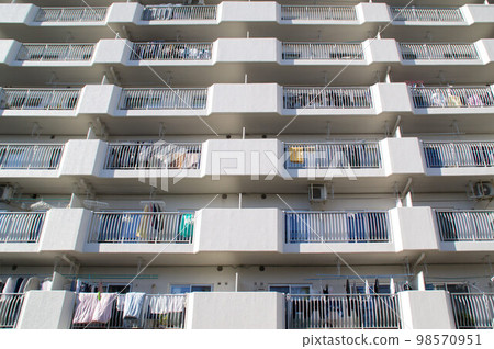 Apartment complex veranda large apartment 98570951