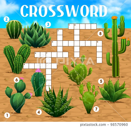 Crossword quiz game grid. Mexican prickly... - Stock Illustration  [98570960] - PIXTA