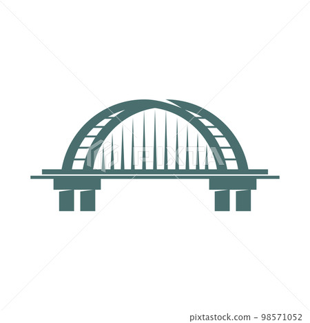Bridge icon. Business company retro emblem, transportation or construction industry sign monochrome vector sign. Connection concept, urban architecture bridge minimalistic symbol 98571052