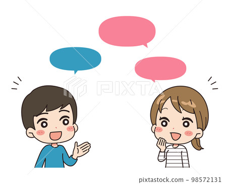 Conversation people upper body balloon illustration Conversation people upper body balloon illustration 98572131