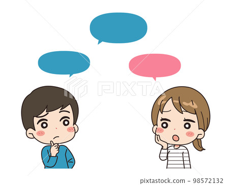 Conversation people upper body balloon illustration Conversation people upper body balloon illustration 98572132