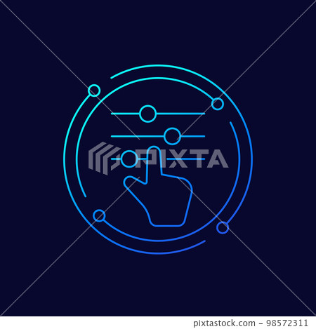 Settings or options line vector icon Settings or options line vector icon 98572311