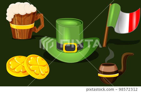 Assortment of patricks day elements in beautiful design Assortment of patricks day elements in beautiful design 98572312