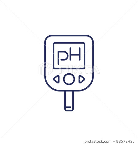 ph meter for soil line icon on white 98572453