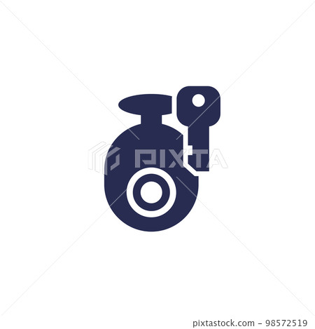 access to ip camera, cctv icon on white 98572519