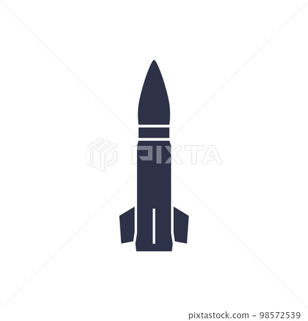 Ballistic missile icon on white Ballistic missile icon on white 98572539