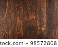 Burnt and brushed larch tree wood texture background with knot background 98572808