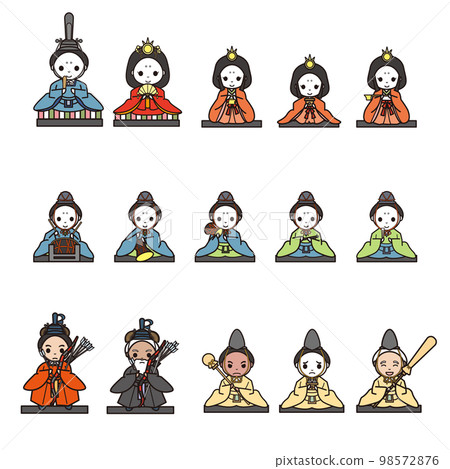 Hina doll set color - Stock Illustration [98572876] - PIXTA