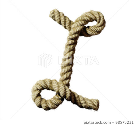 old natural fiber rope bent in the form of letter Z 98573231