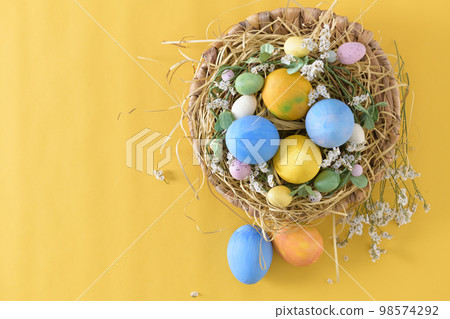 Easter eggs in nest Easter eggs in nest 98574292