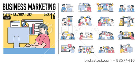 person digital marketing fashionable illustration material 98574416
