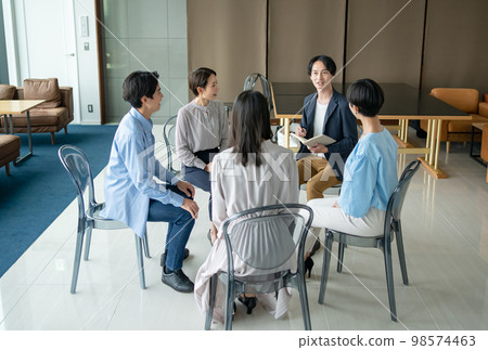 Business discussion circle Business discussion circle 98574463