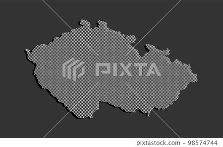 Vector map Czech for points, dotted template Vector map Czech for points, dotted template 98574744
