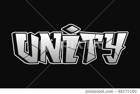 Unity word graffiti style letters.Vector hand drawn doodle cartoon logo illustration.Funny cool Unity letters, fashion, graffiti style print for t-shirt, poster concept Unity word graffiti style letters.Vector hand drawn doodle cartoon logo illustration.Funny cool Unity letters, fashion, graffiti style print for t-shirt, poster concept 98575160