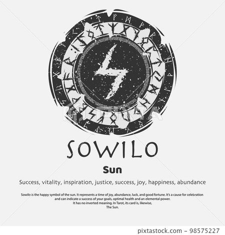 Viking Sowilo rune dark circle shield 98575227