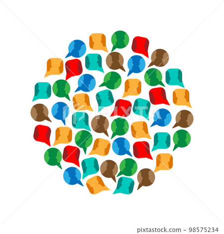 Speech bubbles circle set Speech bubbles circle set 98575234