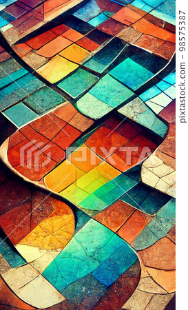 fractal colorful floor tiles refraction illustration Generative AI Content by Midjourney fractal colorful floor tiles refraction illustration Generative AI Content by Midjourney 98575387