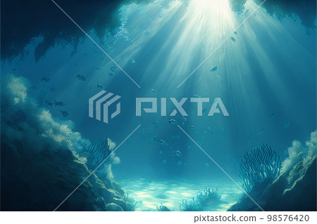 underwater light undersea fish sea sun deep sea underwater light undersea fish sea sun deep sea 98576420