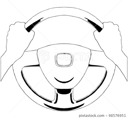 0408_雙手握方向盤駕駛汽車插畫 98576951
