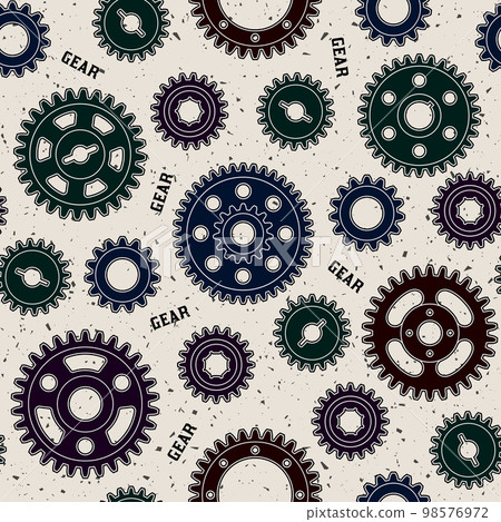 Seamless pattern with dark sihouttes of gearwheels Seamless pattern with dark sihouttes of gearwheels 98576972