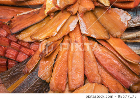 Various smoked fish products Various smoked fish products 98577173