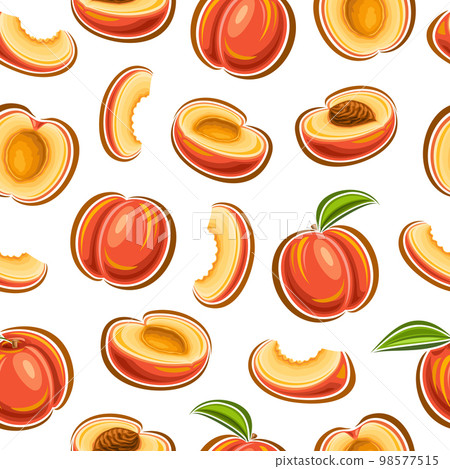 Vector Peach Seamless Pattern 98577515
