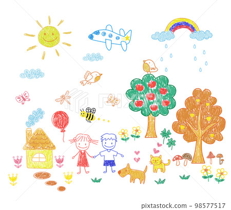 kids doodle art 98577517