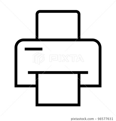 Printer icon line isolated on white background. Black flat thin icon on modern outline style. Linear symbol and editable stroke. Simple and pixel perfect stroke vector illustration 98577631