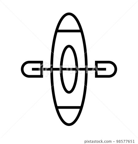 Canoe icon line isolated on white background. Black flat thin icon on modern outline style. Linear symbol and editable stroke. Simple and pixel perfect stroke vector illustration 98577651