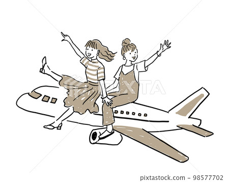 飛機上的女孩要去兩人旅行 飛機上的女孩要去兩人旅行 98577702