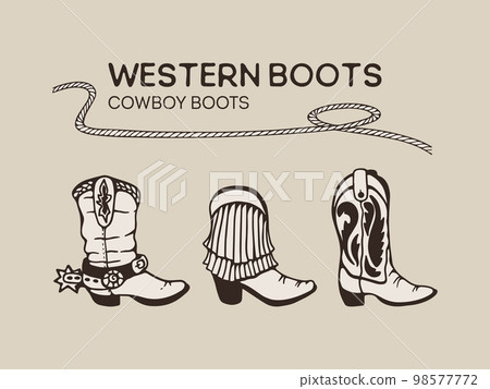 Boots set american style hand drawing Boots set american style hand drawing 98577772