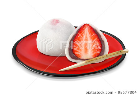 strawberry daifuku strawberry daifuku illustration real 98577804