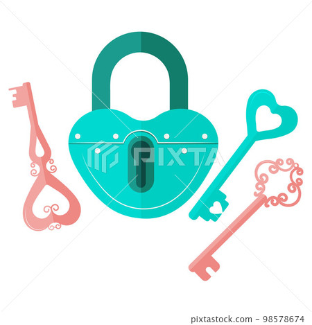 Valentines lock with keys 98578674